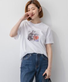 23区 S 【洗える】JANE PACKERコラボ フォトプリント Tシャツ ホワイト(GRID)