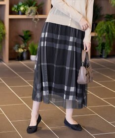 Tiaclasse 【小倉優子さん着用】チュールレースチェックスカート
