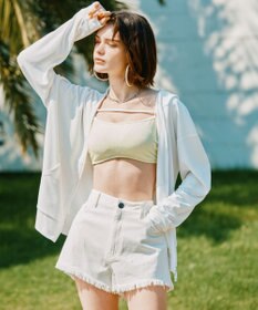 San-ai Resort（三愛水着楽園） ビーチデニム（ホワイト）　S・M・L【San-ai Resort（サンアイリゾート）】