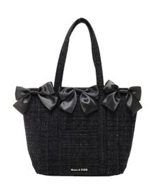 Maison de FLEUR ツイードボリュームリボントートバッグ