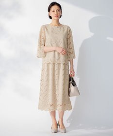 自由区 【セットアップ対応・洗える・XSサイズあり】レースコンビ スカート