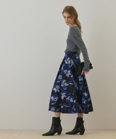 美品 INSCRIRE ジャガード フラワータイトスカート ブラック 38 M ESTNATION / フラワージャカードタイトスカート｜ESTNATION