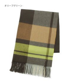 MOONBAT 【洗える】FURLA ウール100%超大判ブロックチェックストールマフラー／幅70cm