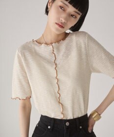 WEGO 【ANGIE VINTAGE】シアーボーダーメロウトップス