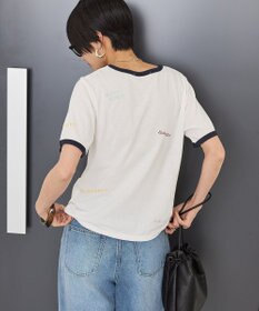 AMERICAN HOLIC ランダムロゴ刺繍リンガーTシャツ