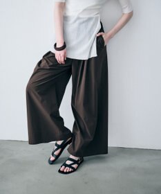 uncrave クールタッチカラータイプライター ワイドパンツ ダークブラウン