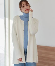 Tiaclasse 【洗える】ラウンドネックミドル丈ニットカーディガン