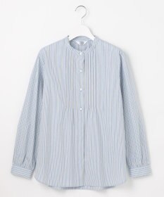 J.PRESS LADIES S 【洗える】BEZコットンナイロン ストライプ ピンタック ブラウス