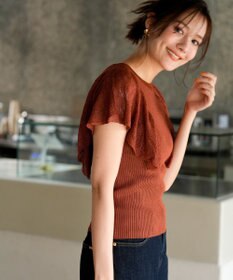 ANY SIS S 【洗える】レーシーフレアスリーブ ニット