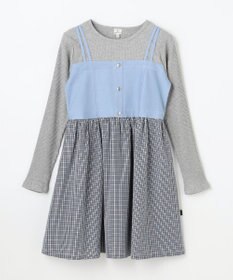 組曲 KIDS 【110-140㎝】 チェックドッキング ワンピース