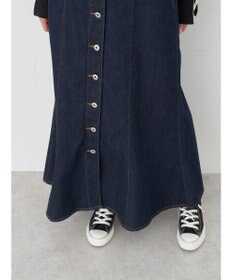 earth music&ecology ボタンキャミデニムワンピース