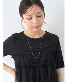 earth music&ecology ＳＥＴ２点チュールビスチェ＋リブプルオーバー