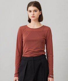 ICB L 【洗える】 ハイツイストシアー カットソー マホガニー系