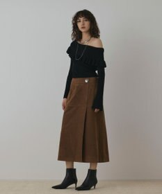 GRACE CONTINENTAL オフショルフリルニットトップ