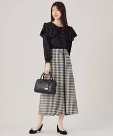 ANY SIS L 【洗える】スクエアラッフルカラー ブラウス