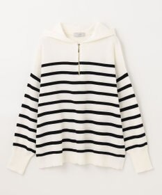 ANY 【洗濯機可】ハーフジップアップ ニットフーディ