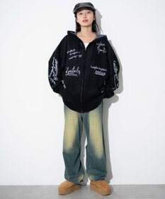 WEGO 【ユニセックス着用ITEM】ジャガードロゴジップパーカー