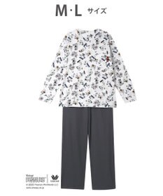 WACOAL ワコール_リラックス＆スリープ パジャマ 長袖 長ズボン 綿100%(本体) PEANUTS スヌーピー レディース FDX554 /ワコール