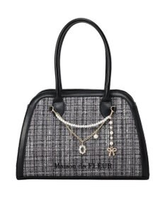 Maison de FLEUR チャーム付きツイード2Wayバッグ