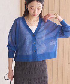 AMERICAN HOLIC ウォッシャブルショート丈シアーカーディガン