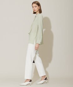 ICB 【WEB限定カラーあり・速乾・洗える】BackSatinAmunzen スカーフタイブラウス