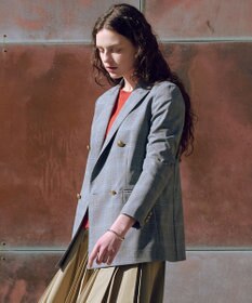 J.PRESS LADIES L ANASTASIAトロ ダブル ジャケット グレーチェック系