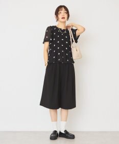 AMERICAN HOLIC 花柄刺繍シャーリングブラウス