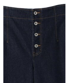 earth music&ecology ボタンフライワイドデニムパンツ