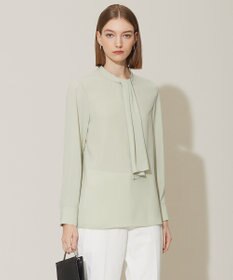 ICB 【WEB限定カラーあり・速乾・洗える】BackSatinAmunzen スカーフタイブラウス