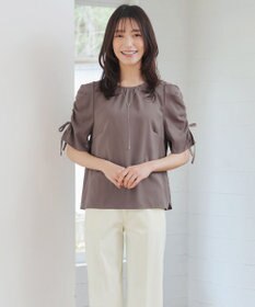 Tiaclasse 【洗える】ボリュームスリーブリボンブラウス