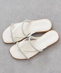 INTER-CHAUSSURES 【ITALIAN SHOEMAKERS】ダブルビジューストラップトングサンダル