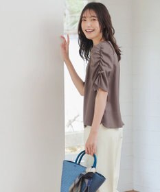 Tiaclasse 【洗える】ボリュームスリーブリボンブラウス