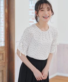 Tiaclasse 【洗える】ボリュームスリーブリボンブラウス