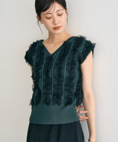 YECCA VECCA 2wayチュールフリルニット