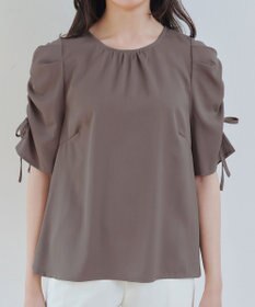 Tiaclasse 【洗える】ボリュームスリーブリボンブラウス