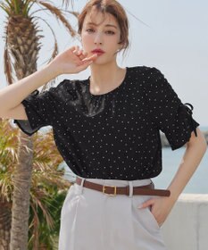 Tiaclasse 【洗える】ボリュームスリーブリボンブラウス