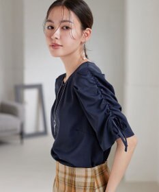 Tiaclasse 【洗える】ボリュームスリーブリボンブラウス