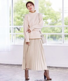 Tiaclasse 【洗える】かのこ編み配色ラインニットプルオーバー