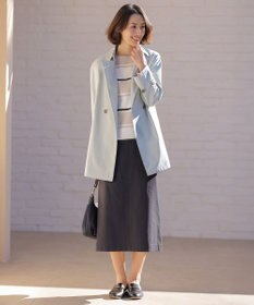 J.PRESS LADIES Cotton Acetate ブロッキング ボーダー ニット