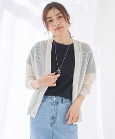 ANY L メッシュＶネックニットカーディガン