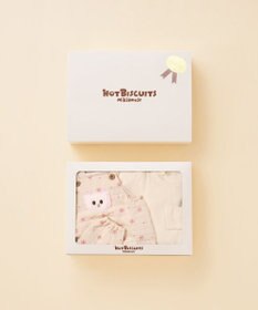MIKI HOUSE HOT BISCUITS キルト素材 オーバーオール＆Tシャツギフトセット【BOX付き】
