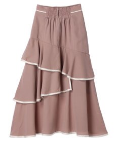 earth music&ecology パイピングフリルティアードスカート