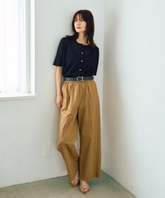 YECCA VECCA コットンイージー切替ワイドパンツ