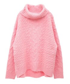 Green Parks ケーブル編みハイネックニット