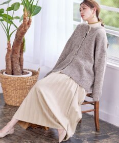 Tiaclasse 【洗える】かのこ編み配色ラインニットプルオーバー