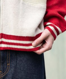 WEGO 【ユニセックス着用ITEM】グラフィックZIPニットブルゾン