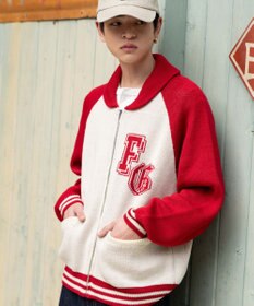 WEGO 【ユニセックス着用ITEM】グラフィックZIPニットブルゾン