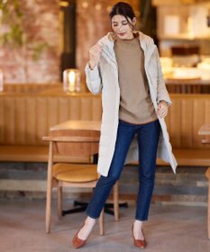 Tiaclasse 【洗える】かのこ編み配色ラインニットプルオーバー