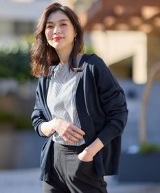 ANY L ニットフーディーカーディガン