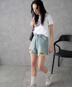 WEGO ダメージデニムショートパンツ